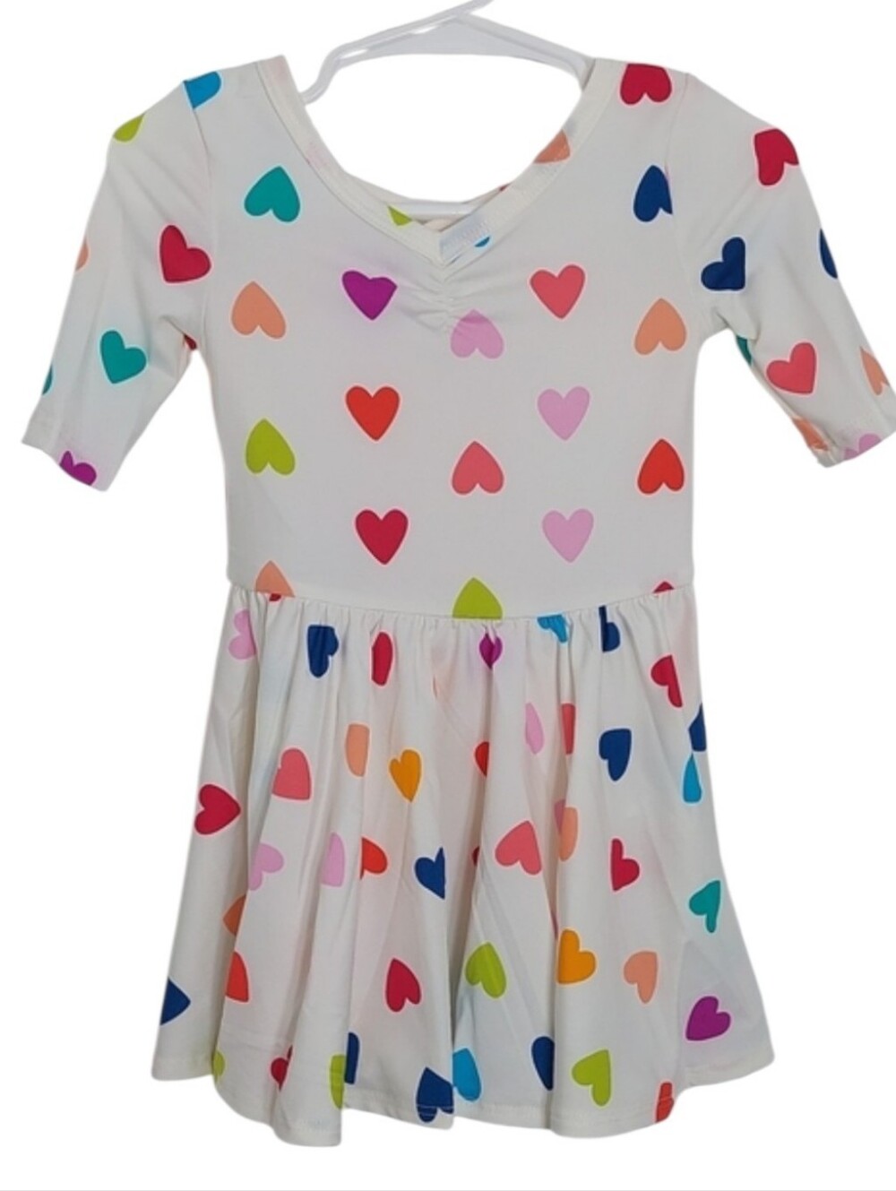 Dot Dot Smile Girls Dress Size 12 24 Months Rainbow Hearts Ballerina Twirl Blue